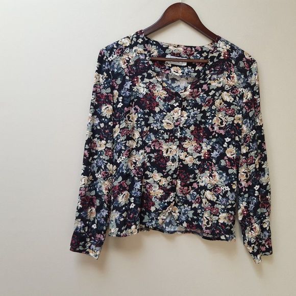 vintage floral print blouse / 90s - Picture 2 of 4